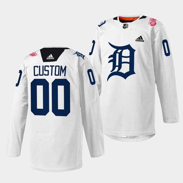 Mens Detroit Red Wings Custom 2023 White Stitched Jersey->customized nhl jersey->Custom Jersey
